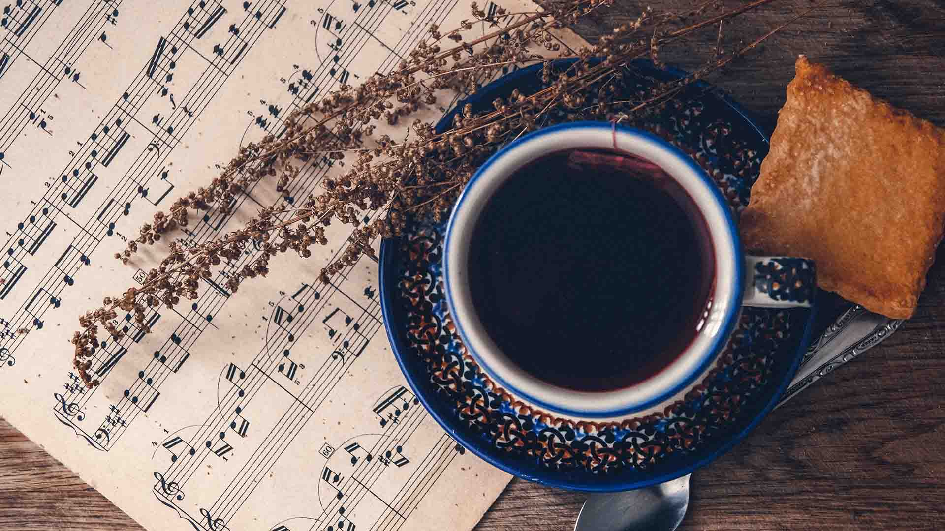 نت موسیقی در فال قهوه